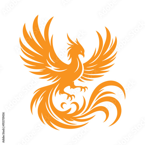 awesome phoenix  logo illustration