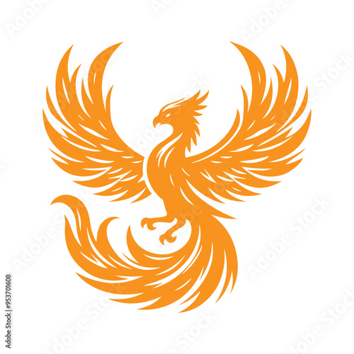 awesome phoenix  logo illustration