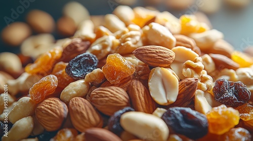 Fototapeta Naklejka Na Ścianę i Meble -  Handful of mixed nuts and dried fruits