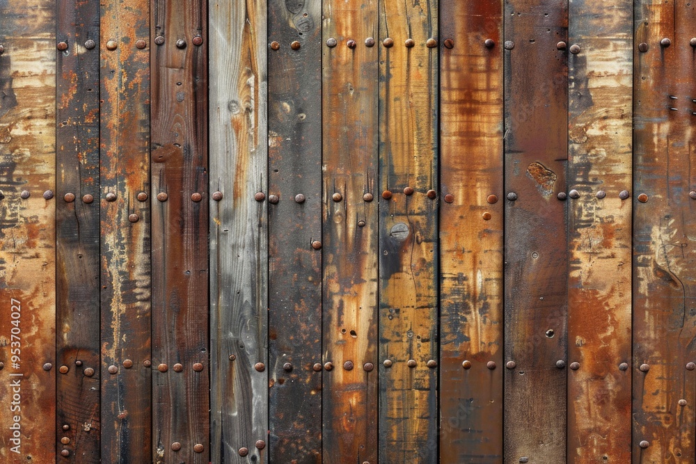 wood wall with rusty steel metal and nail texture background brown plank wooden wall background wood wall with rusty steel metal and nail texture background brown plank wooden wall background