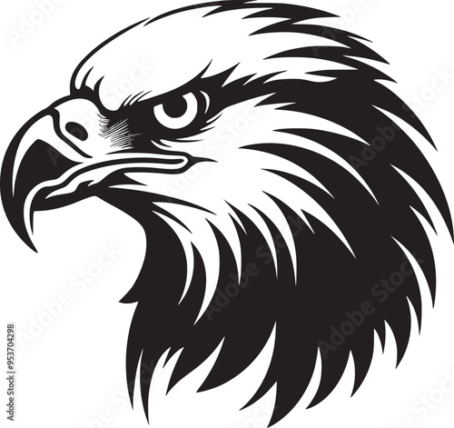 Eagle head Logo vector illustration, Mighty Eagle Majestic Freedom Symbol