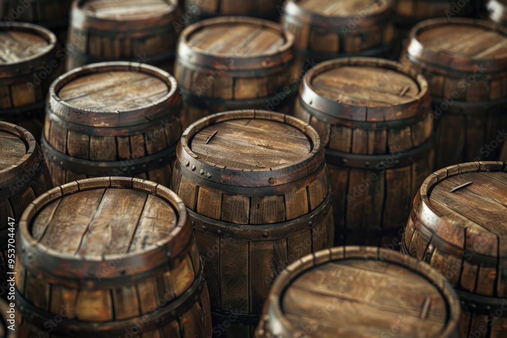 Barrel shape and empty space background.