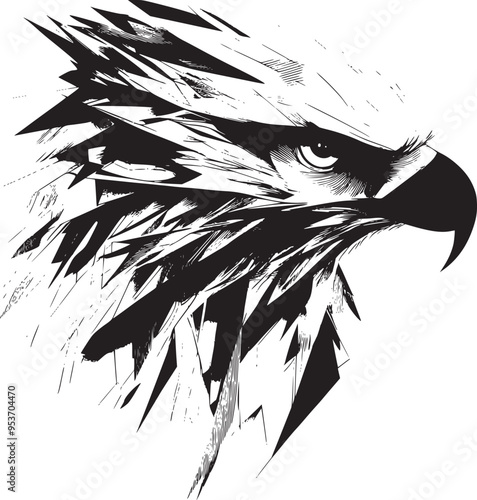 Eagle head Logo vector illustration, Mighty Eagle Majestic Freedom Symbol