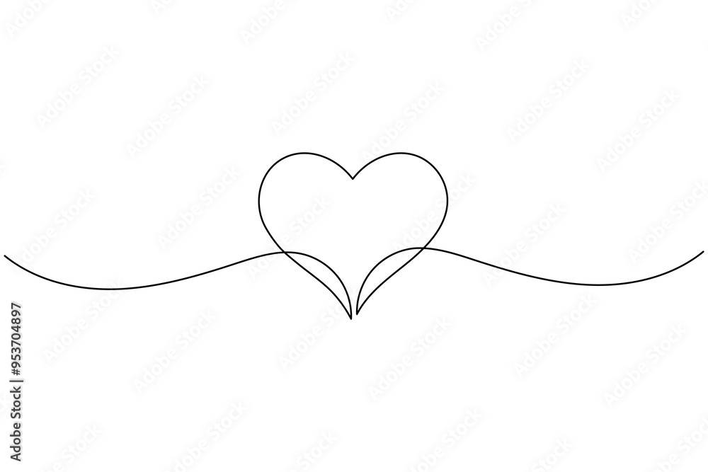 Love shape continuous one line drawing of isolated outline art and heart shape vector icon Love shape continuous one line drawing of isolated outline art and heart shape vector icon