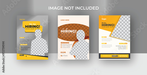 hiring Jobp oster Recruitment advertising template. Recruitment Poster, Job hiring poster, social media, banner, flyer.	

