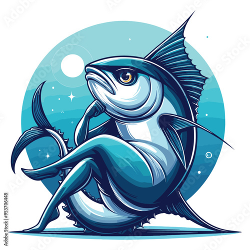 Cute Tuna fish Vector Cartoon illustration