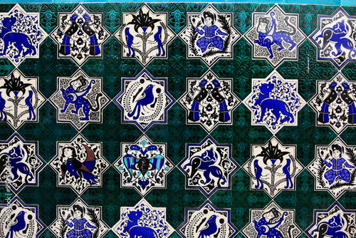 Replica of Kubad Abad Palace Tiles - Konya: Seljuk Art with Mythological Motifs in Turquoise and Blue