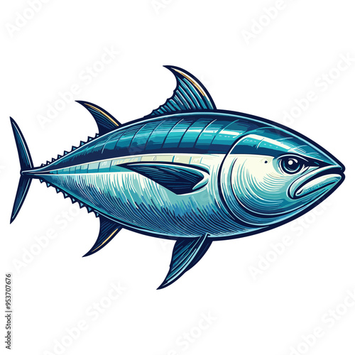 Cute Tuna fish Vector Cartoon illustration