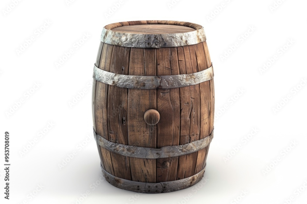 Wooden barrel isolated on a white background Wooden barrel isolated on a white background