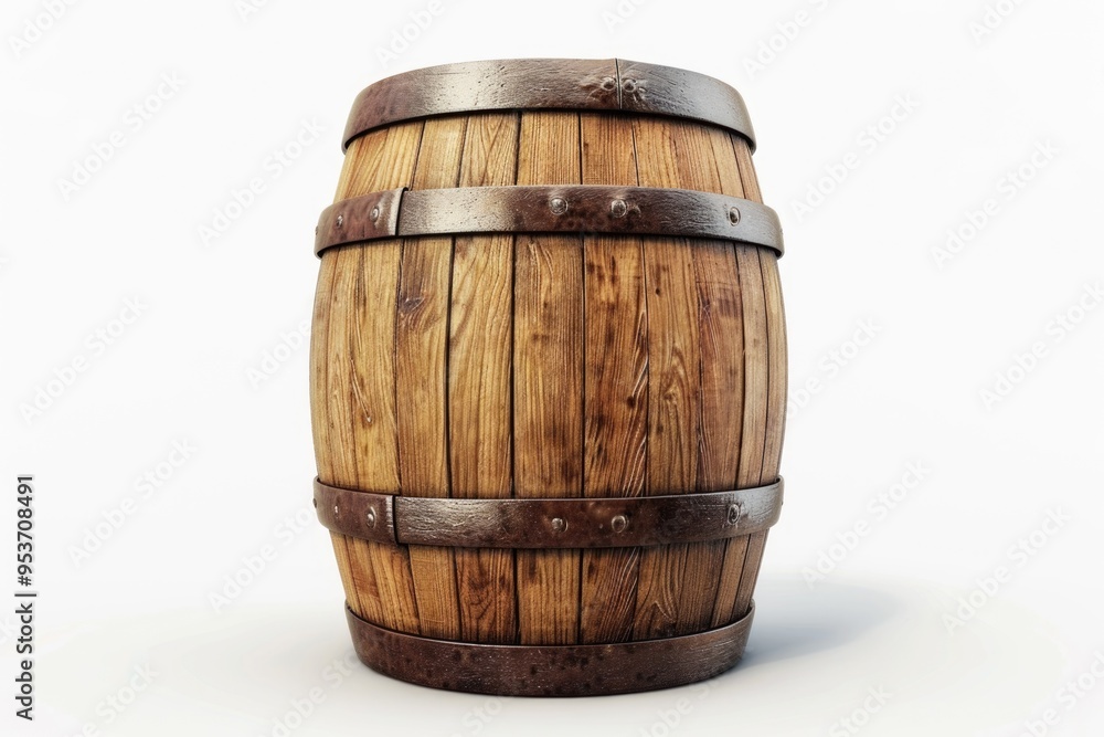Wooden oak barrel isolated on white background. Wooden oak barrel isolated on white background.