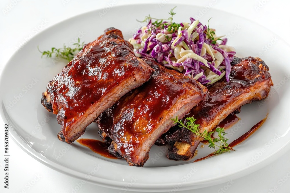 Delicious BBQ Ribs with Coleslaw Delicious BBQ Ribs with Coleslaw