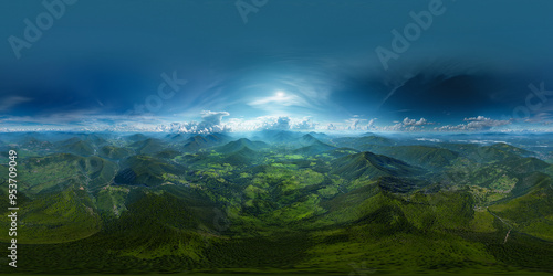 Wallpaper Mural Green Earth Aerial view 8K VR 360 Spherical Panorama Torontodigital.ca