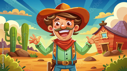 a happy funny cowboy