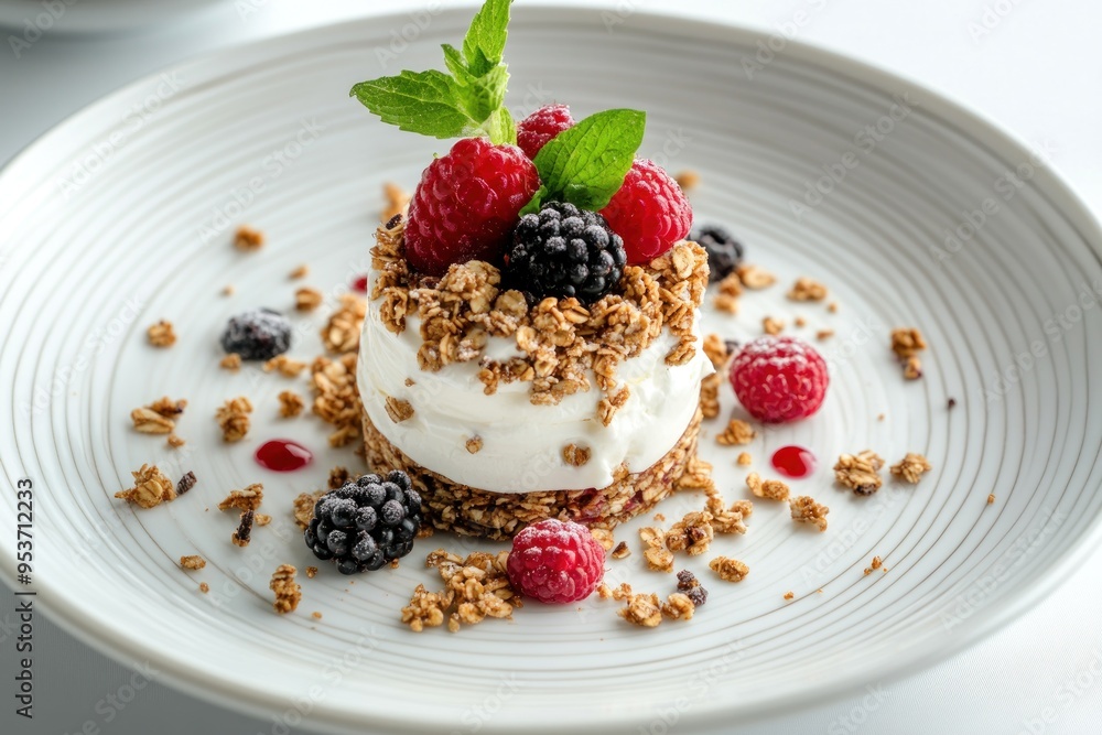 Delicious Granola Parfait with Fresh Berries Delicious Granola Parfait with Fresh Berries