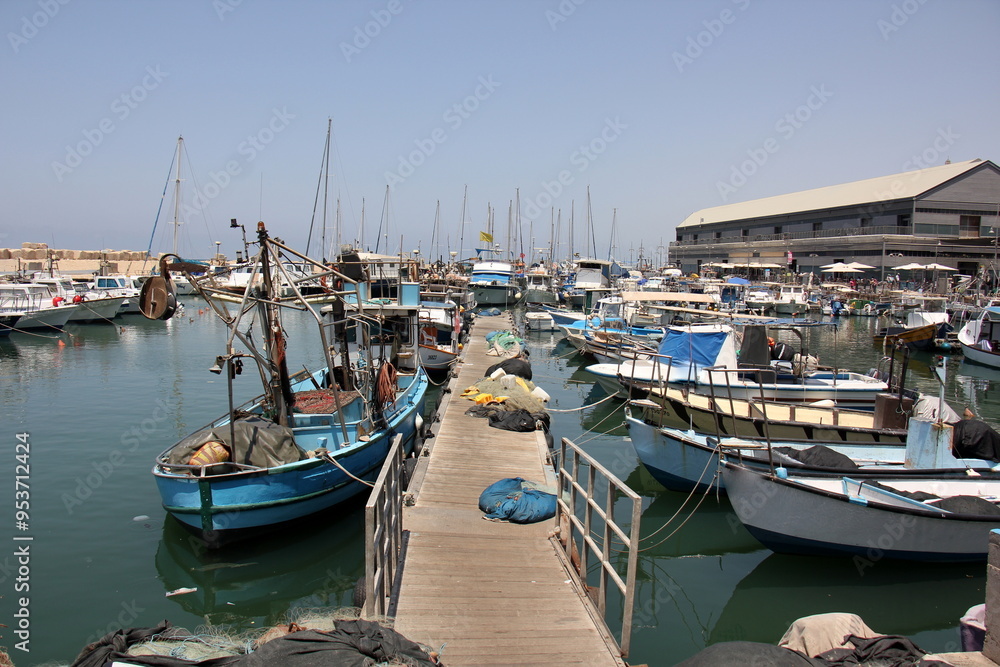 Obraz premium Seaport in the city of Tel Aviv in Israel.