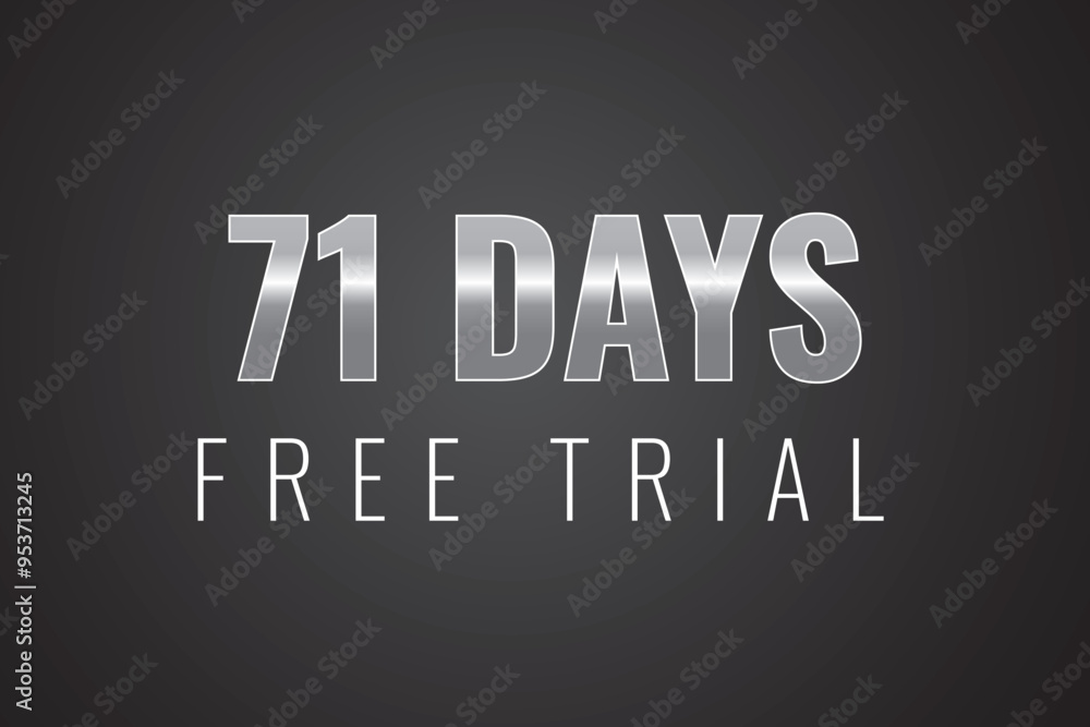 Fototapeta premium 71 day free trial banner design. 71 days free banner background 