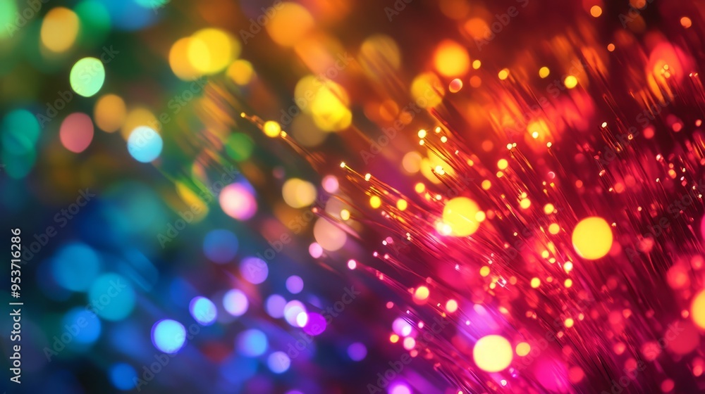An Abstract Close-up Of Colorful Fiber Optics Lights, Creating A Vibrant And Festive Atmosphere Perfect For Holiday Themes And Celebrations. An Abstract Close-up Of Colorful Fiber Optics Lights, Creating A Vibrant And Festive Atmosphere Perfect For Holiday Themes And Celebrations.
