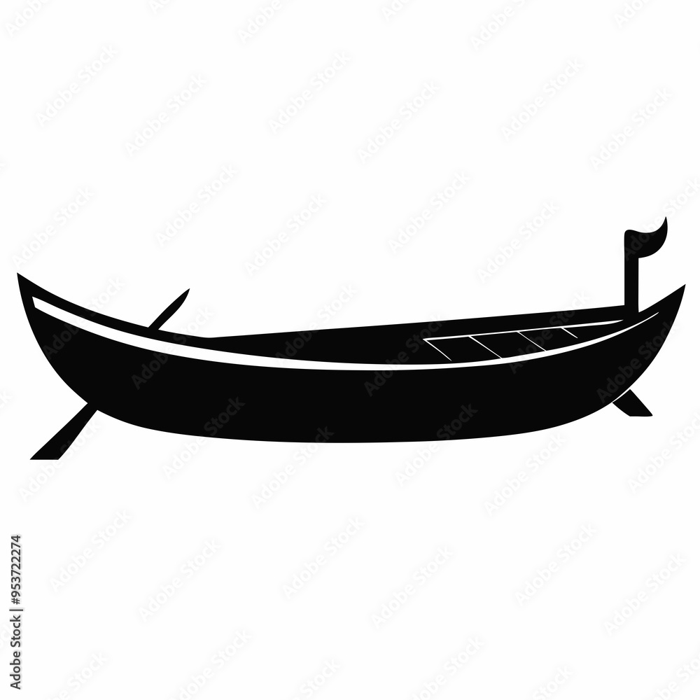 Canoe Black silhouette Canoe Black silhouette