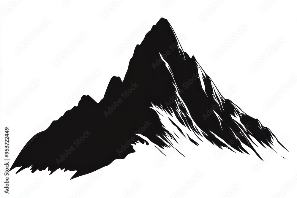 A stylized black silhouette of a mountain peak, emphasizing its sharp and rugged features. A stylized black silhouette of a mountain peak, emphasizing its sharp and rugged features.