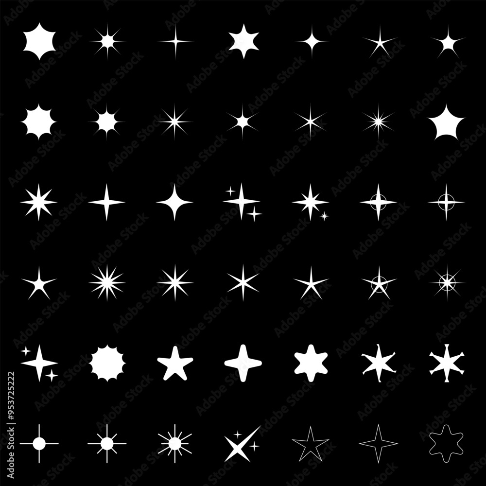 Star icons. Twinkling stars. Sparkles, shining burst. Christmas or New Year vector symbols. Star icons. Twinkling stars. Sparkles, shining burst. Christmas or New Year vector symbols.