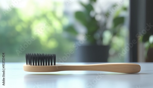 Wooden tooth brush dental care healthy treatment plastic free eco friendly zero waste photo