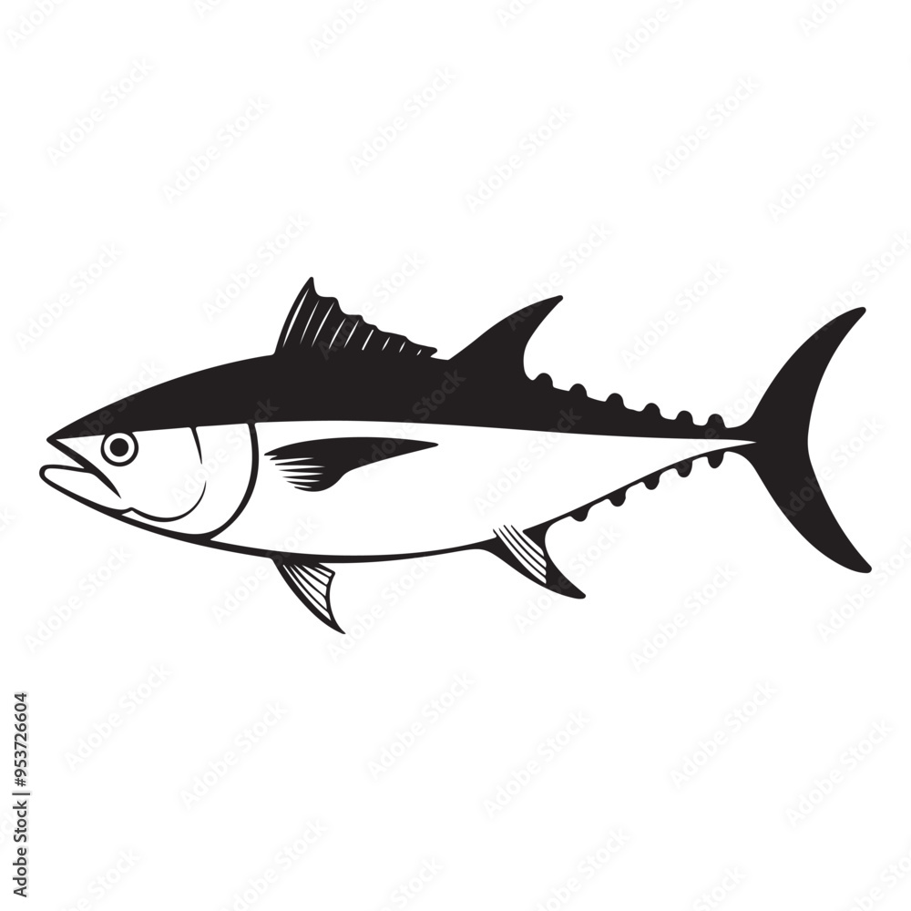 black and white tuna fish vector silhouette black and white tuna fish vector silhouette