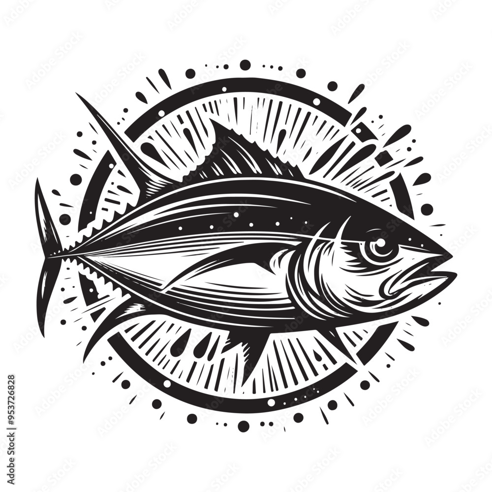 black and white tuna fish vector silhouette black and white tuna fish vector silhouette