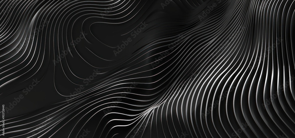 Abstract Black and Silver Wavy Lines Background Abstract Black and Silver Wavy Lines Background
