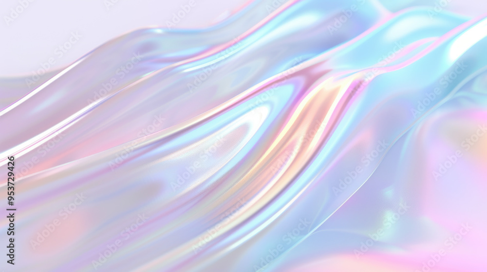 A long, flowing piece of fabric with a rainbow-colored pattern A long, flowing piece of fabric with a rainbow-colored pattern