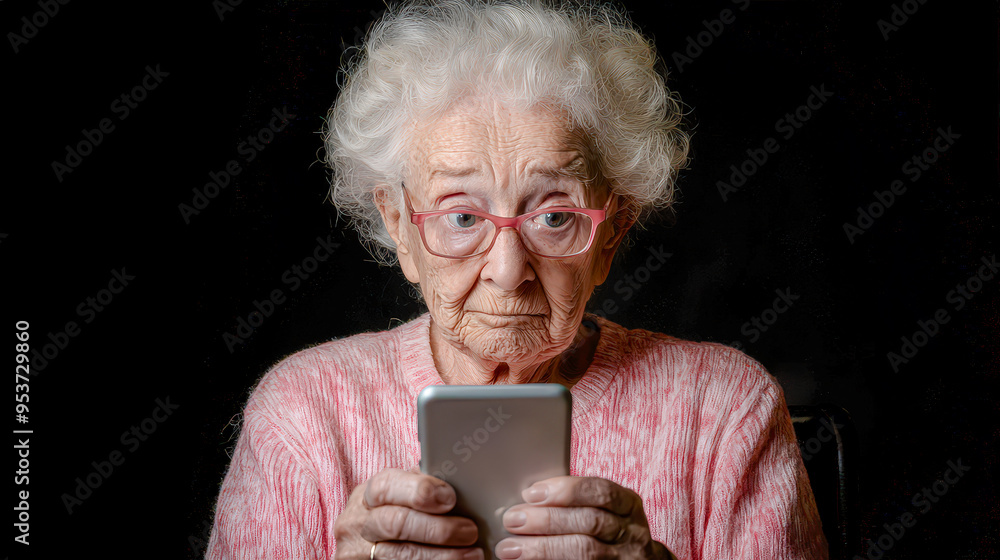 Beware of Grandparent Scams Frightened Elderly Woman on the Phone Threatened by Fraudulent Callers – A Symbolic Image of Telephone Fraud and Criminal Schemes Beware of Grandparent Scams Frightened Elderly Woman on the Phone Threatened by Fraudulent Callers – A Symbolic Image of Telephone Fraud and Criminal Schemes