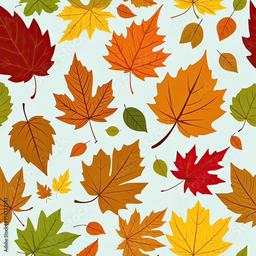 autumn leaves seamless pattern