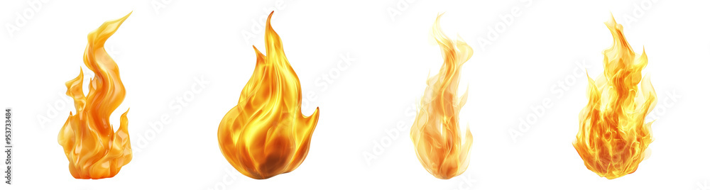 Four Flames of Different Shapes Four Flames of Different Shapes