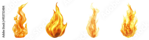 Four Flames of Different Shapes