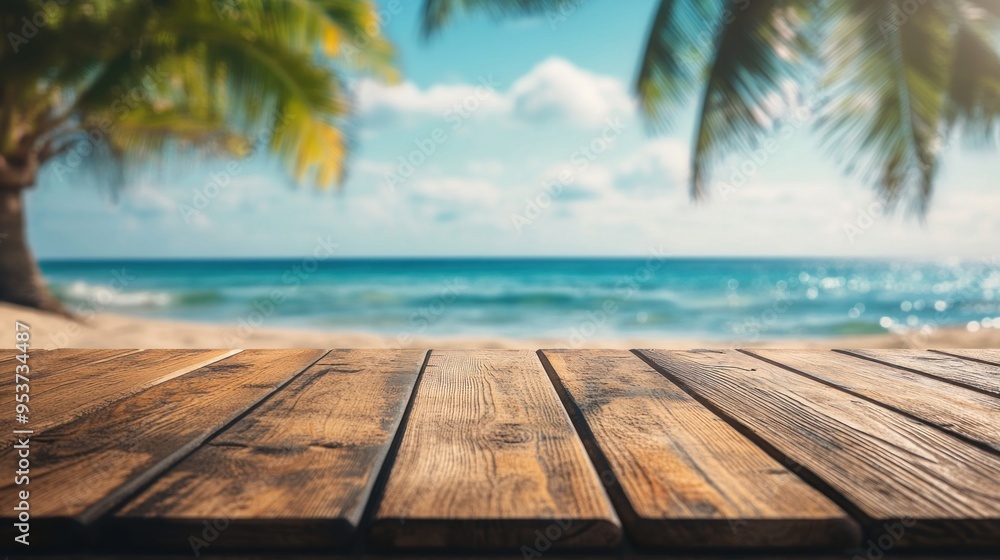 Fototapeta premium Tropical Beach with Wooden Planks