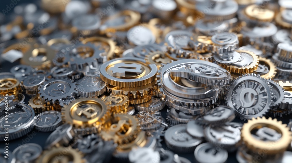 Abstract image of economic policy gears turning to influence inflation rates Abstract image of economic policy gears turning to influence inflation rates