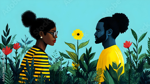 A young woman in a yellow a...