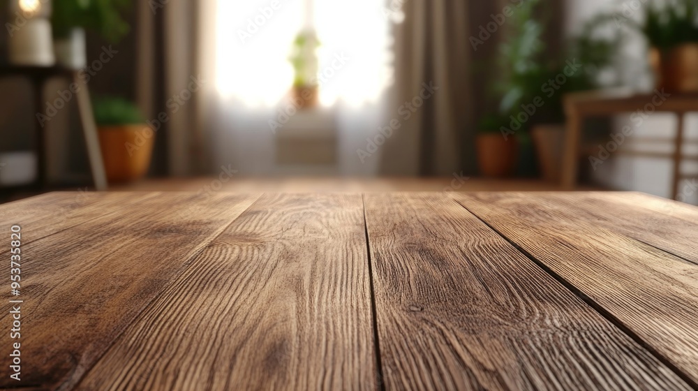 Wooden Tabletop with Blurred Background Wooden Tabletop with Blurred Background