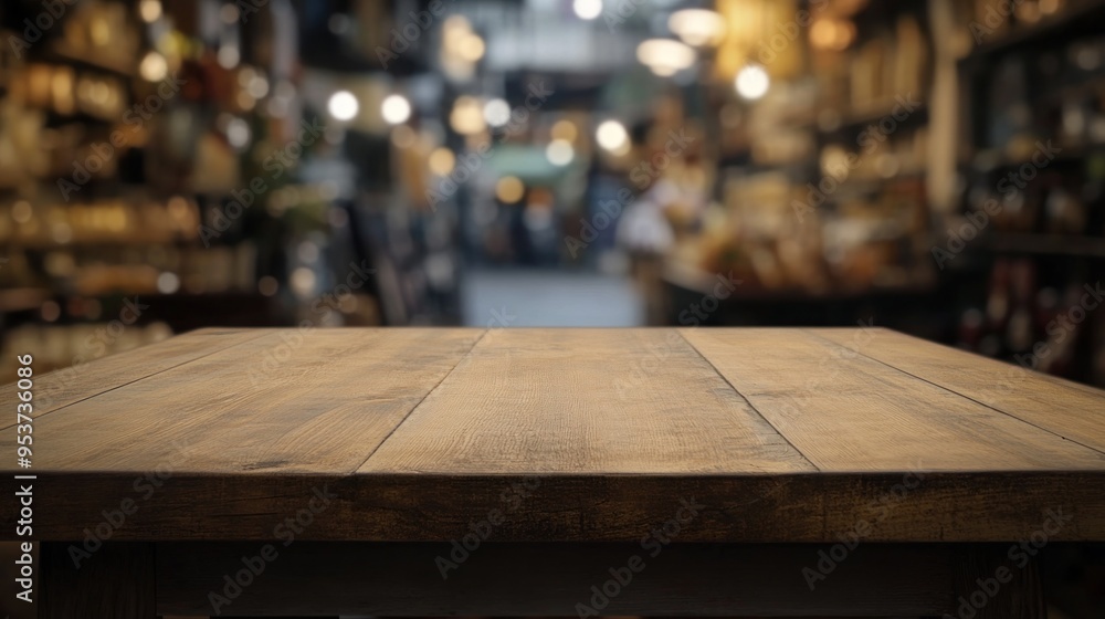 Wooden Tabletop with Blurred Background Wooden Tabletop with Blurred Background