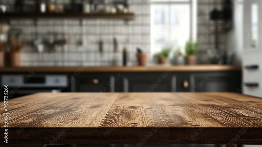 Rustic Wooden Table in Kitchen Rustic Wooden Table in Kitchen