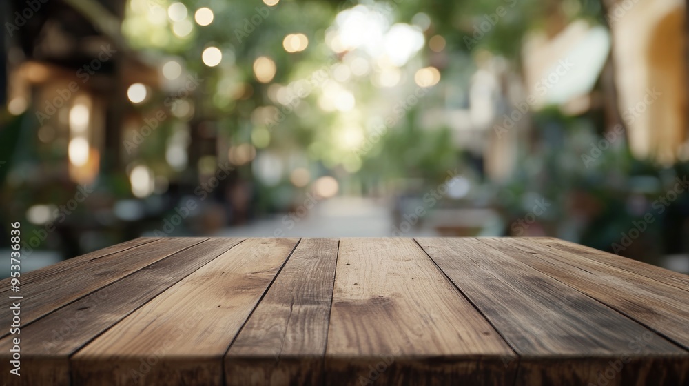 Wooden Tabletop with Blurred Background Wooden Tabletop with Blurred Background
