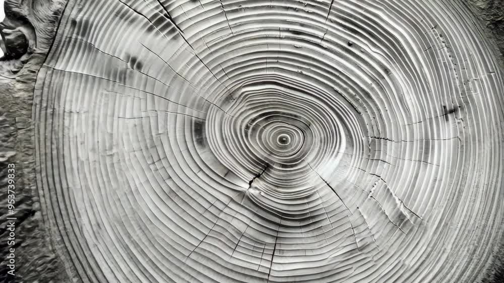 Exploring the intricate patterns of a tree cross-section captured in detail Exploring the intricate patterns of a tree cross-section captured in detail
