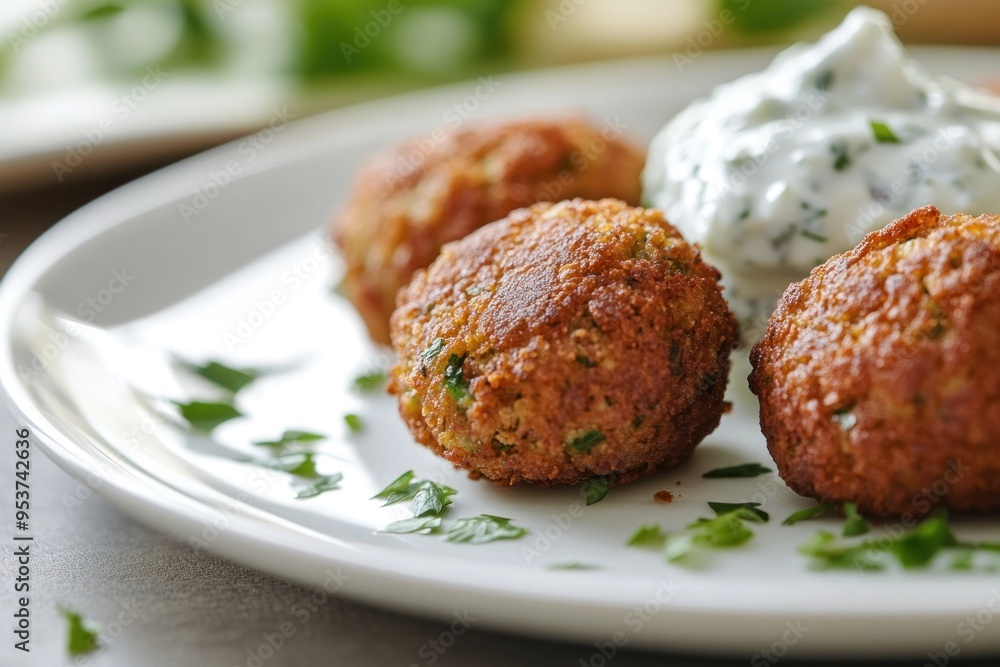 Fried Falafel Balls with Creamy Dip Fried Falafel Balls with Creamy Dip