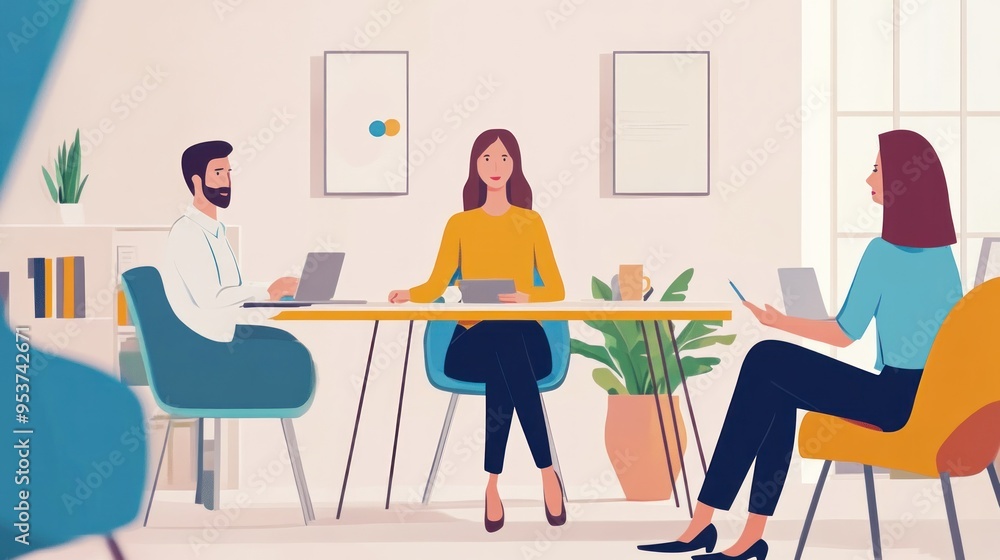 Teamwork in a Modern Office Setting Teamwork in a Modern Office Setting
