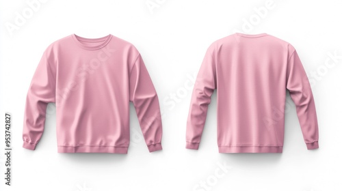 Wallpaper Mural Blank pink long sleeve t-shirt mockup on white background Torontodigital.ca