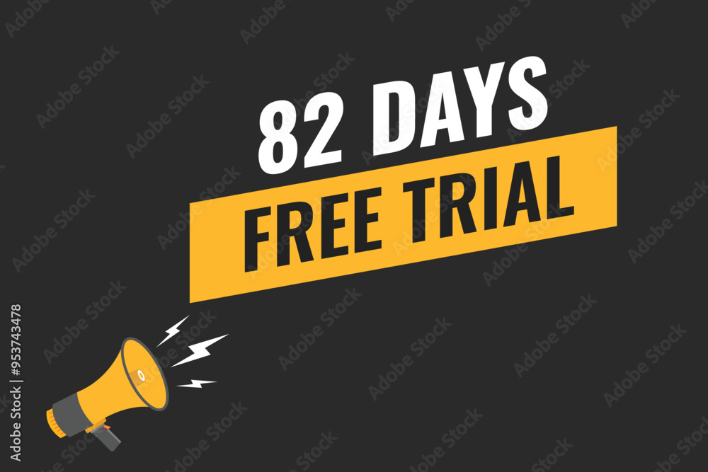 82 day free trial banner design. 82 days free banner background Stock ...