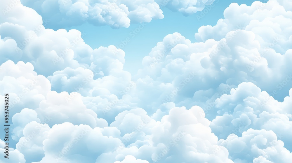 Fluffy White Clouds in Blue Sky Dreamy Background Fluffy White Clouds in Blue Sky Dreamy Background