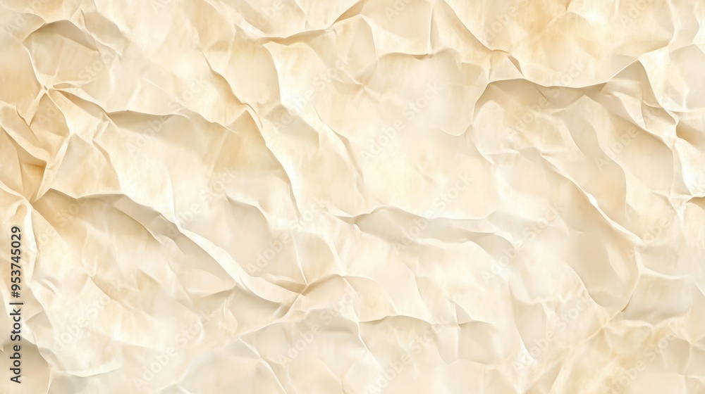 Crumpled Beige Paper Texture Background Crumpled Beige Paper Texture Background