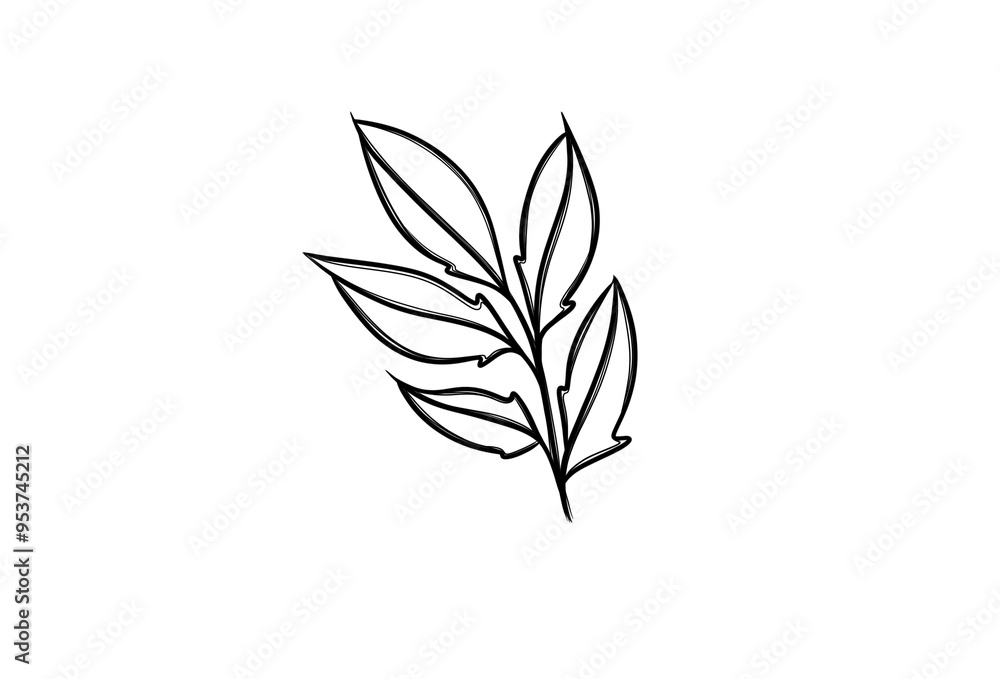 Fototapeta premium freehand sketch of autumn leaf, template for sticker