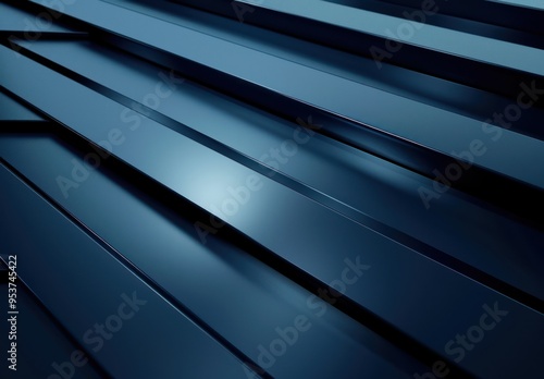 Abstract Blue Metallic Stripes