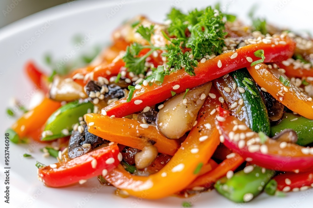 Stir-fried Vegetable Medley with Sesame Seeds Stir-fried Vegetable Medley with Sesame Seeds
